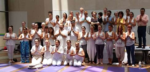 Participants celebrating Yoga Day