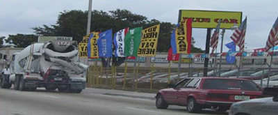 Pennants and flags solely used as advertising display are not allowed.