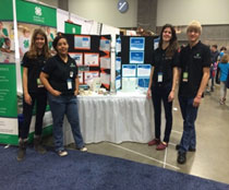 From left to right, Olivia Santos, Leandra Gonzalez, Sierra McLaughlin and John Coolidge