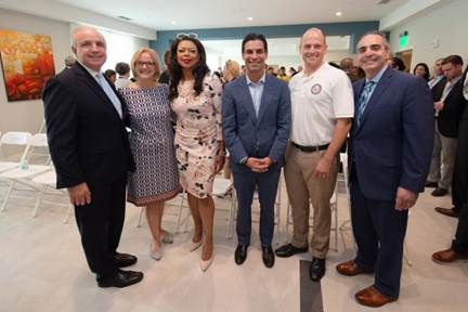 Miami-Dade County Mayor Carlos Gimenez, County Commissioner Eileen Higgins, Miami Mayor Francis Suarez, State Sen. Jose Javier Rodriguez and others at the Martin Fine Villas pre-opening reception