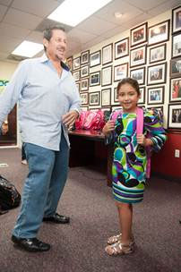 Commissioner Diaz and 6 Year Old Erika Sanchez, who attends Doral Academy Charter Elementary School
