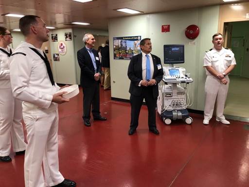 Commissioner Diaz touring the ship