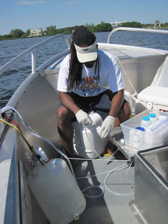 Each month, County staff collects water samples at 87 locations along Biscayne Bay, as well as major drainage canals and tributaries leading to the Bay.