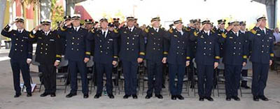 Honorees salute during ceremony Honorees salute during ceremony