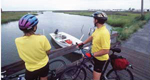 Bikers stopped looking over lake