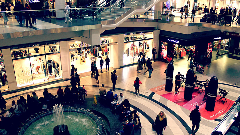 People shopping in a mall