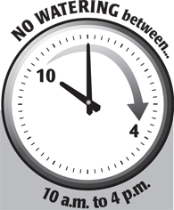 No watering from 10 a.m. - 4 p.m.