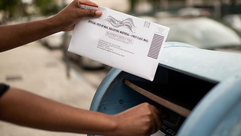 Official vote-by-mail ballot and mailbox