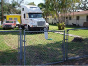 Commercial vehicle illegally parked in residential area