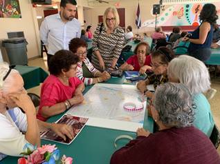 Commissioner Eileen Higgins discusses mobility plans with seniors in District 5