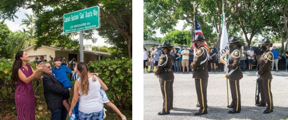 Chairman Diaz, Commissioner Danielle Cohen Higgins and Miami-Dade Police Honor Guard