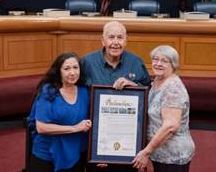 Lt. Col. Robert "Bob" Provart is joined by family during presenation