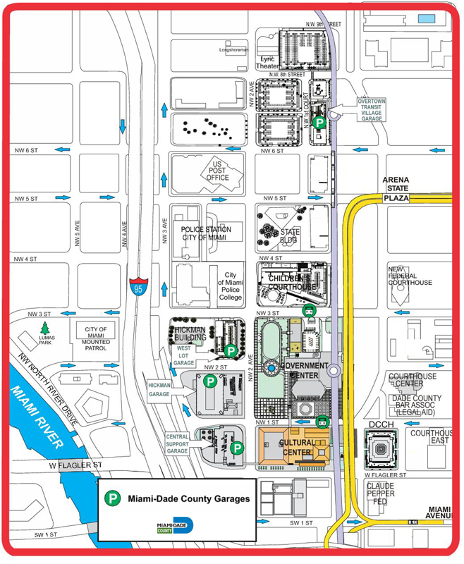 Downtown Parking Locations maintained by Internal Services 