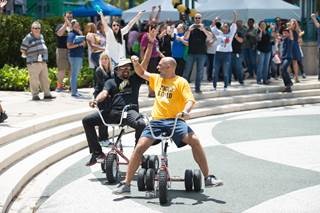 Two trike race competitors