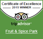 Trip Advisor Certificate of Excellence 2015 Winner Fruit & Spice Park