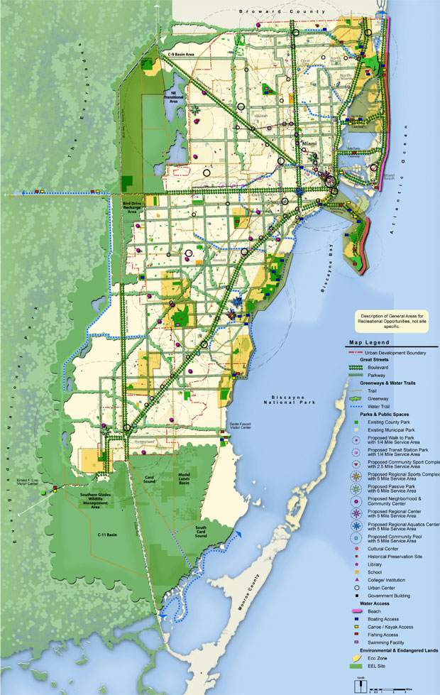 miami-dade county - parks and open space master plan - map