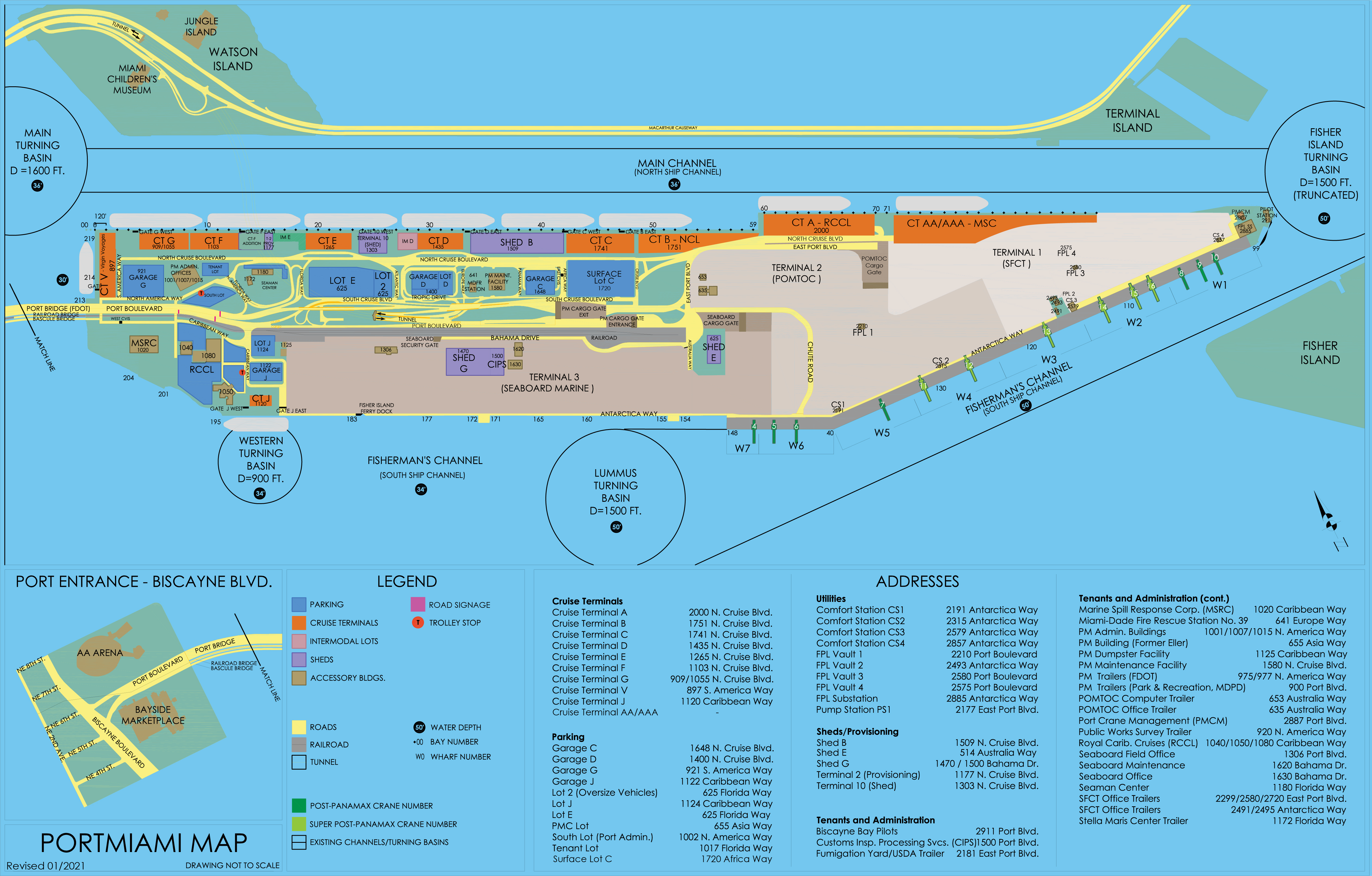 Port of Miami Parking - Terminal A with Directions - January 2019