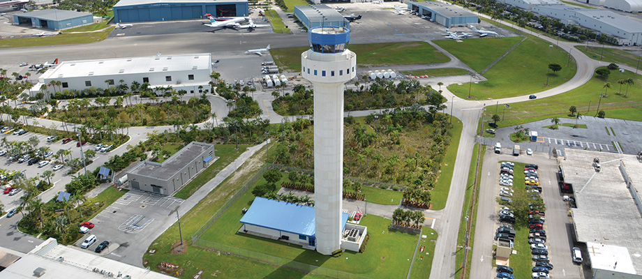 The air traffic control tower of Miami-Opa-locka Executive Airport