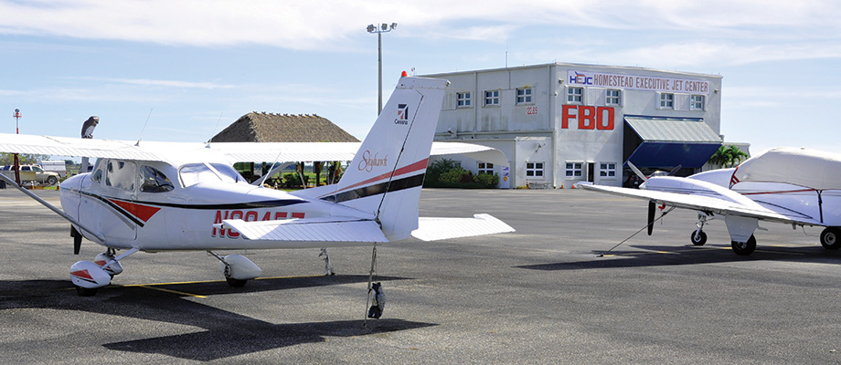 A plane in Miami Homestead General Aviation Airport