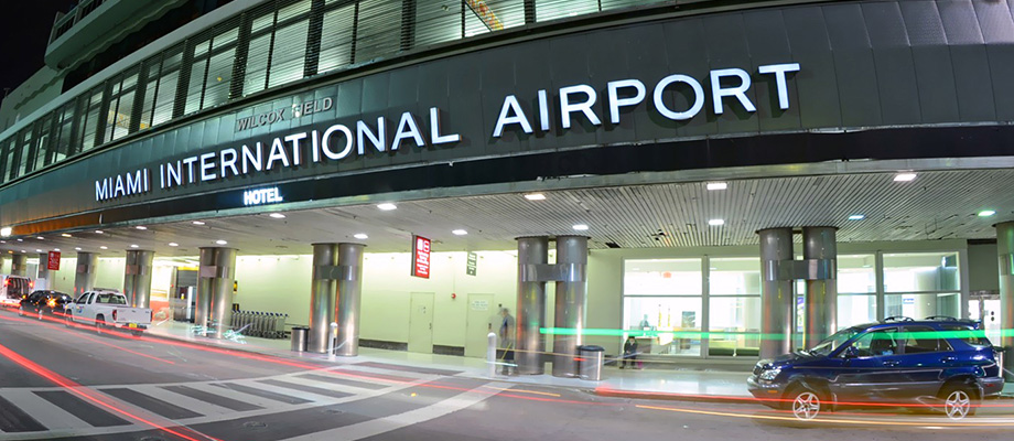 Exterior of Miami International Airport entrance