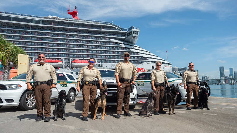 Police officers at PortMiami