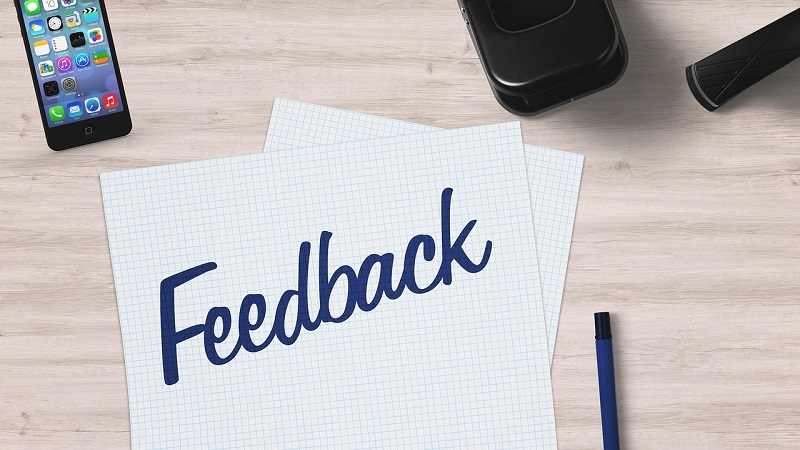 feedback written on a paper.