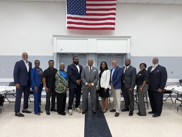 (From L-R) Roy Modkins, Deputy Director Shandra Daniels, Danny Felton, Regina M. Grace, Ryan R. Hawkins, Executive Director William &ldquo;Bill&rdquo; Diggs, Raychelle Tasher, Esq., Steven Henriquez, Dantrail Felton Sr., Andrea Forde, and Herman W. Dorsett II, RPSGT, RST, CCSH