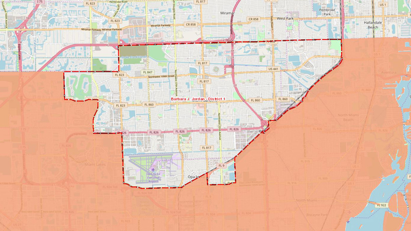 Map of District 1 Boundaries