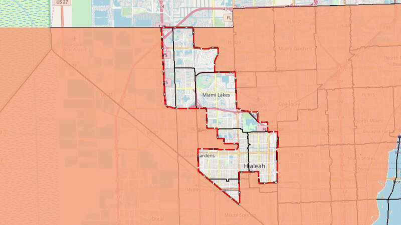 Map of District 13 Boundaries