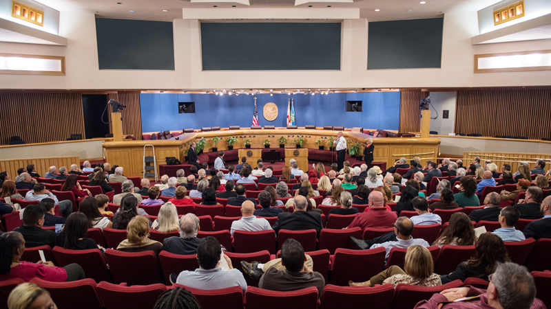 Photo of the Miami-Dade County Commission chambers
