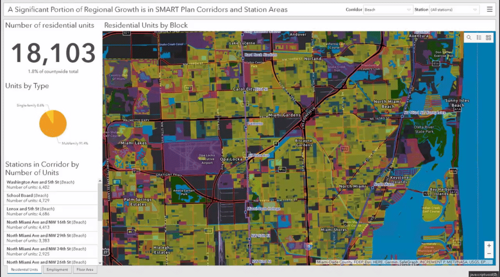 Image of how to find an address on the map dashboard.