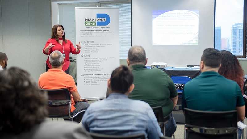 Employees take part in a training session