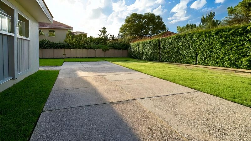 image of a home's back yard with a parge paver patio