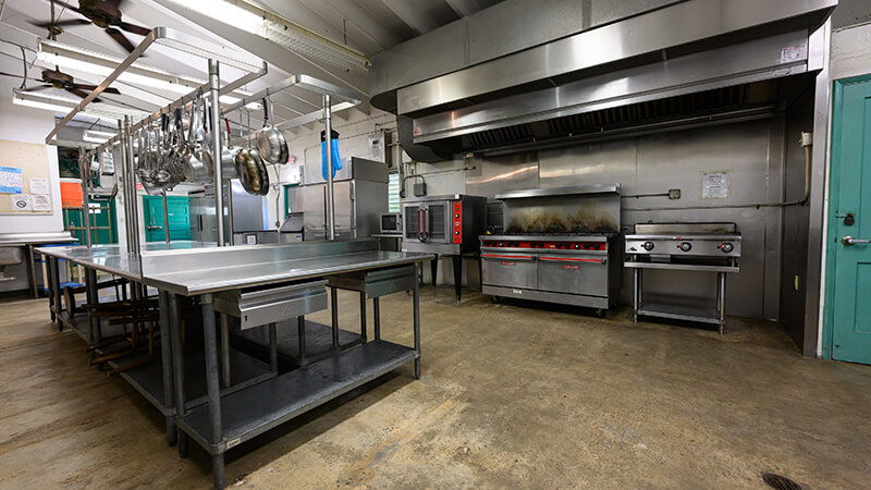The commercial kitchen at Camp Owaissa Bauer.