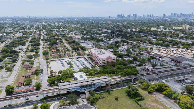 aerial photo of MLK Plaza Station Site
