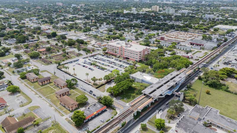 aerial photo of MLK Plaza Station Site