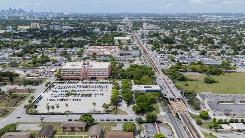 aerial photo of MLK Plaza Station Site
