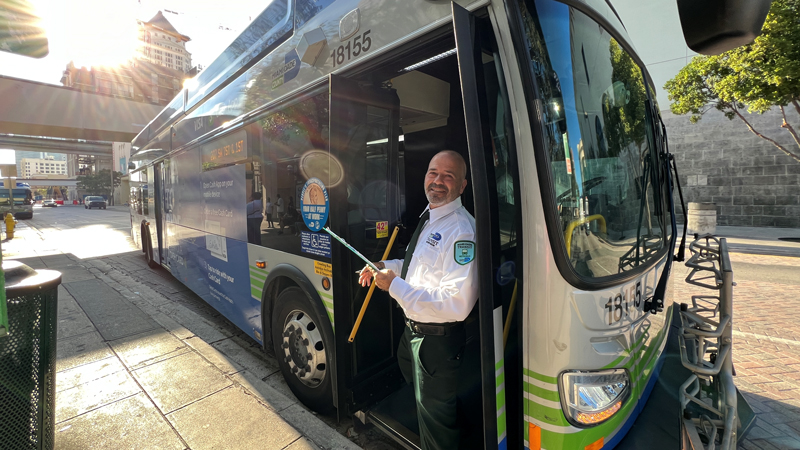 Tony the bus driver and a Metrobus