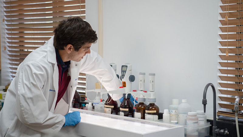 chemist conducting water treatment tests 