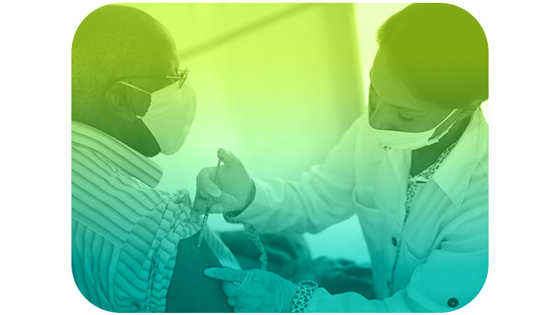 Person being given the COVID-19 vaccine