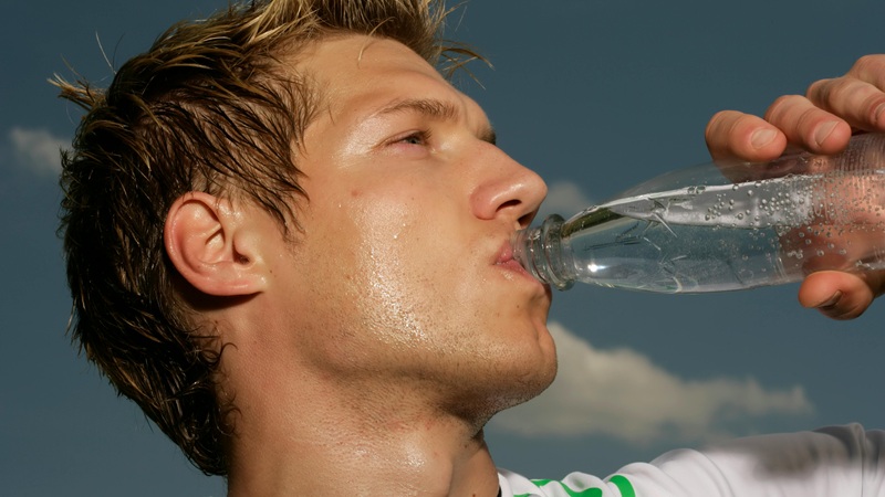 Man drinking water