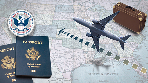 Passports and map representing travel planning