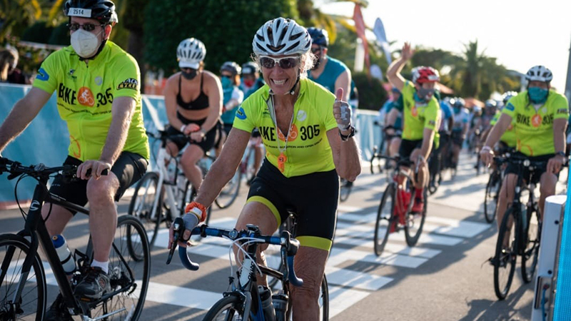 Photo of Sue riding a bike