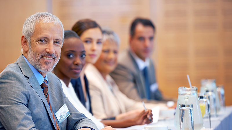 group of professionals seated
