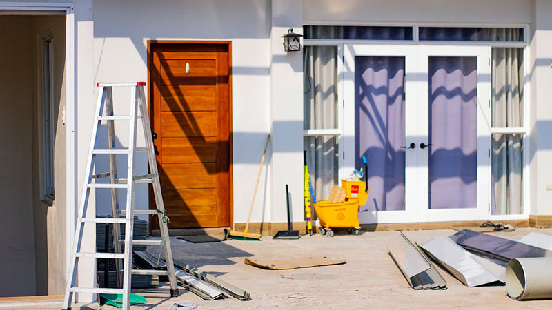 A home being repaired.