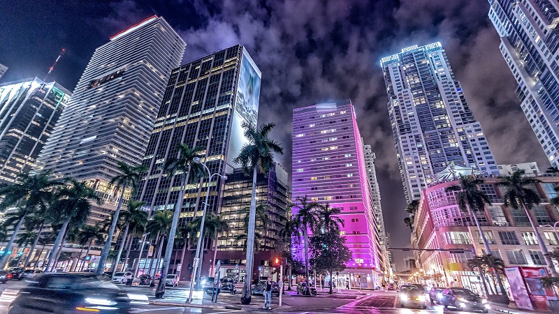 Image of Downtown Miami at night. 