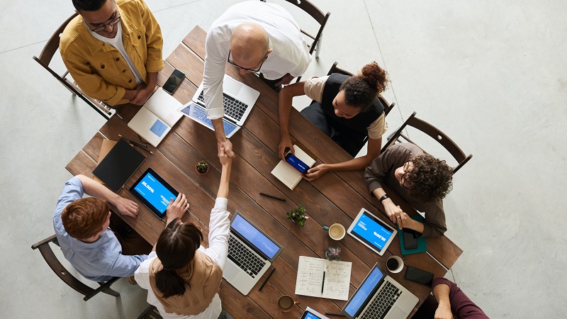 Group of people working in collaboration.