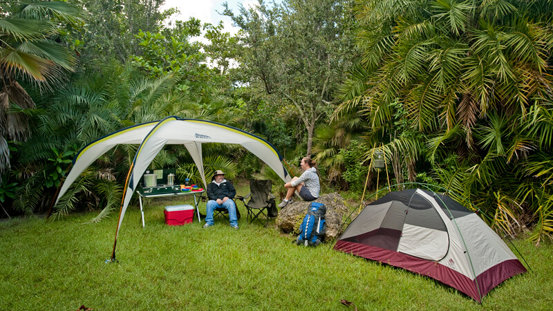 Two people camping.