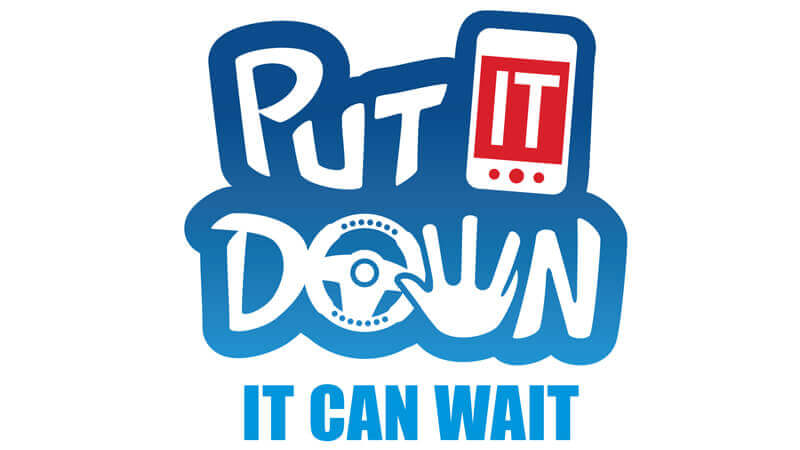 Put It Down campaign logo that reads put it down it can wait