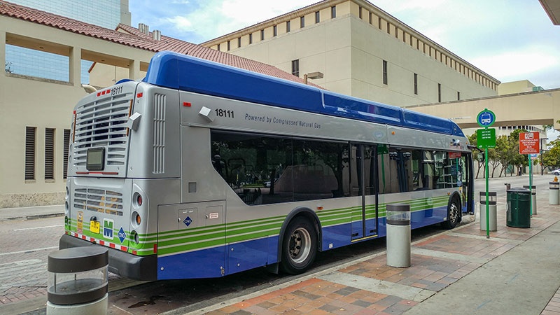 Metro bus rear door entry